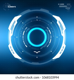 Futuristic Sci-Fi HUD Circle Element. Abstract Hologram Design Background. Virtual Reality