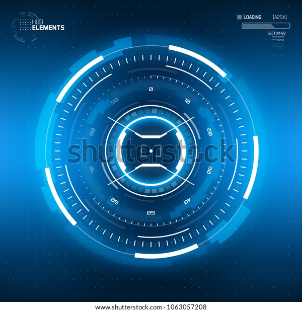 未来的なsf Hud円エレメント 抽象的なクリエイティブデザインの背景 仮想現実 のベクター画像素材 ロイヤリティフリー