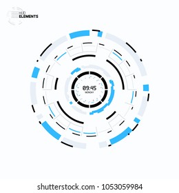 Futuristic Sci-Fi HUD User Interface Circle Element Virtual Reality Design. Abstract Background. Screen Transparency