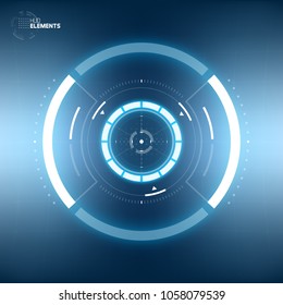 Futuristic Sci-Fi HUD User Interface Circle Element Virtual Reality Design. Abstract Background