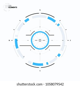 Futuristic Sci-Fi HUD User Interface Circle Element Virtual Reality Design. Abstract Background