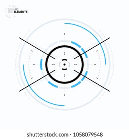 Futuristic Sci-Fi HUD User Interface Circle Element Virtual Reality Design. Abstract Background