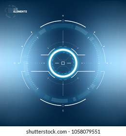 Futuristic Sci-Fi HUD User Interface Circle Element Virtual Reality Design. Abstract Background