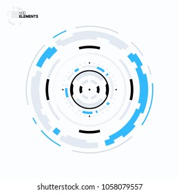 Futuristic Sci-Fi HUD User Interface Circle Element Virtual Reality Design. Abstract Background