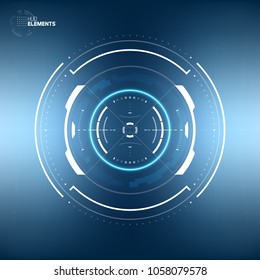 Futuristic Sci-Fi HUD User Interface Circle Element Virtual Reality Design. Abstract Background
