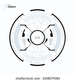 Futuristic Sci-Fi HUD User Interface Circle Element Virtual Reality Design. Abstract Background