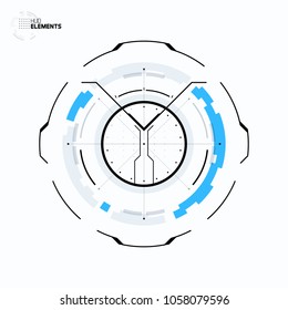 Futuristic Sci-Fi HUD User Interface Circle Element Virtual Reality Design. Abstract Background
