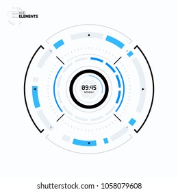 Futuristic Sci-Fi HUD User Interface Circle Element Virtual Reality Design. Abstract Background