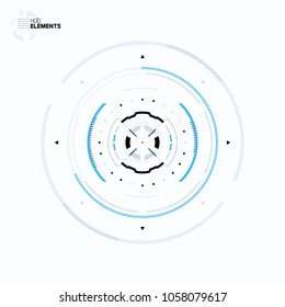 Futuristic Sci-Fi HUD User Interface Circle Element Virtual Reality Design. Abstract Background