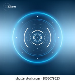 Futuristic Sci-Fi HUD User Interface Circle Element Virtual Reality Design. Abstract Background