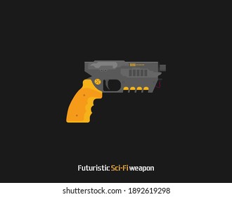 Vector plano futurista de Sci-Fi Pistol. Arma. Arma.