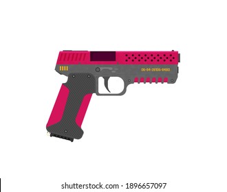 Futuristic Sci-Fi Pistol flat vector. Weapon. Gun.
