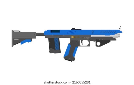 Futuristic Sci-Fi Pistol flat vector. Weapon. Gun.