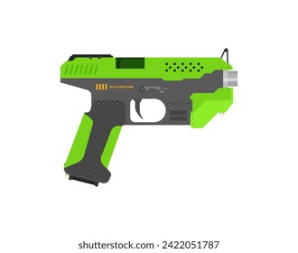 Vector plano futurista de Sci-Fi Pistol. Arma. Arma.