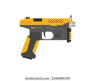Futuristische Sci-Fi Pistole flachen Vektor. Waffe. Pistole.