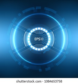 Futuristic Sci-Fi VR HUD Circle Background. Virtual Reality Technology Design for Games, Advertising, Banner, Interface, Artificial Intelligence Graphical User Interface and other