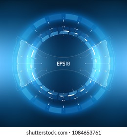 Futuristic Sci-Fi VR HUD Circle Background. Virtual Reality Technology Design for Games, Advertising, Banner, Interface, Artificial Intelligence Graphical User Interface and other