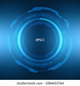 Futuristic Sci-Fi VR HUD Circle Background. Virtual Reality Technology Design for Games, Advertising, Banner, Interface, Artificial Intelligence Graphical User Interface and other