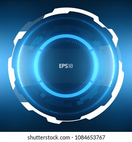 Futuristic Sci-Fi VR HUD Circle Background. Virtual Reality Technology Design for Games, Advertising, Banner, Interface, Artificial Intelligence Graphical User Interface and other
