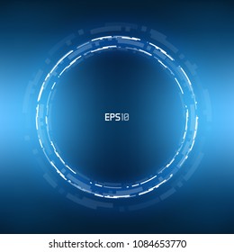 Futuristic Sci-Fi VR HUD Circle Background. Virtual Reality Technology Design for Games, Advertising, Banner, Interface, Artificial Intelligence Graphical User Interface and other