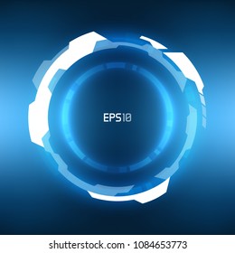 Futuristic Sci-Fi VR HUD Circle Background. Virtual Reality Technology Design for Games, Advertising, Banner, Interface, Artificial Intelligence Graphical User Interface and other