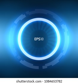 Futuristic Sci-Fi VR HUD Circle Background. Virtual Reality Technology Design for Games, Advertising, Banner, Interface, Artificial Intelligence Graphical User Interface and other