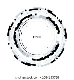 Futuristic Sci-Fi VR HUD Circle Background. Virtual Reality Technology Design for Games, Advertising, Banner, Interface, Artificial Intelligence Graphical User Interface and other