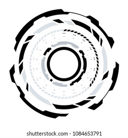 Futuristic Sci-Fi VR HUD Circle Background. Virtual Reality Technology Design for Games, Advertising, Banner, Interface, Artificial Intelligence Graphical User Interface and other
