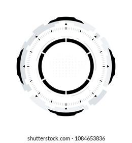 Futuristic Sci-Fi VR HUD Circle Background. Virtual Reality Technology Design for Games, Advertising, Banner, Interface, Artificial Intelligence Graphical User Interface and other