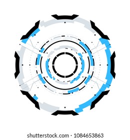 Futuristic Sci-Fi VR HUD Circle Background. Virtual Reality Technology Design for Games, Advertising, Banner, Interface, Artificial Intelligence Graphical User Interface and other