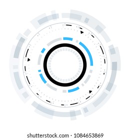 Futuristic Sci-Fi VR HUD Circle Background. Virtual Reality Technology Design for Games, Advertising, Banner, Interface, Artificial Intelligence Graphical User Interface and other