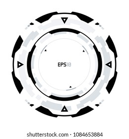 Futuristic Sci-Fi VR HUD Circle Background. Virtual Reality Technology Design for Games, Advertising, Banner, Interface, Artificial Intelligence Graphical User Interface and other