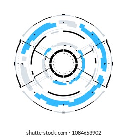 Futuristic Sci-Fi VR HUD Circle Background. Virtual Reality Technology Design for Games, Advertising, Banner, Interface, Artificial Intelligence Graphical User Interface and other