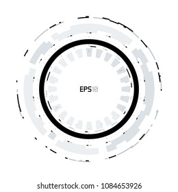 Futuristic Sci-Fi VR HUD Circle Background. Virtual Reality Technology Design for Games, Advertising, Banner, Interface, Artificial Intelligence Graphical User Interface and other