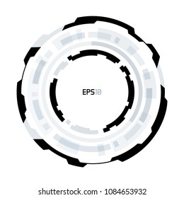 Futuristic Sci-Fi VR HUD Circle Background. Virtual Reality Technology Design for Games, Advertising, Banner, Interface, Artificial Intelligence Graphical User Interface and other