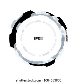 Futuristic Sci-Fi VR HUD Circle Background. Virtual Reality Technology Design for Games, Advertising, Banner, Interface, Artificial Intelligence Graphical User Interface and other
