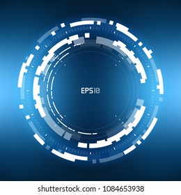 Futuristic Sci-Fi VR HUD Circle Background. Virtual Reality Technology Design for Games, Advertising, Banner, Interface, Artificial Intelligence Graphical User Interface and other