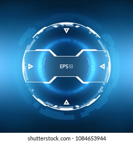Futuristic Sci-Fi VR HUD Circle Background. Virtual Reality Technology Design for Games, Advertising, Banner, Interface, Artificial Intelligence Graphical User Interface and other