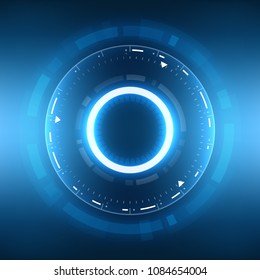 Futuristic Sci-Fi VR HUD Circle Background. Virtual Reality Technology Design for Games, Advertising, Banner, Interface, Artificial Intelligence Graphical User Interface and other