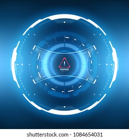 Futuristic Sci-Fi VR HUD Circle Background. Virtual Reality Technology Design for Games, Advertising, Banner, Interface, Artificial Intelligence Graphical User Interface and other