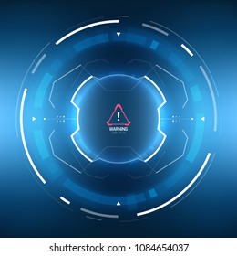 Futuristic Sci-Fi VR HUD Circle Background. Virtual Reality Technology Design for Games, Advertising, Banner, Interface, Artificial Intelligence Graphical User Interface and other