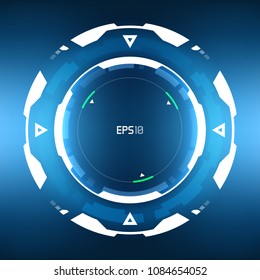 Futuristic Sci-Fi VR HUD Circle Background. Virtual Reality Technology Design for Games, Advertising, Banner, Interface, Artificial Intelligence Graphical User Interface and other