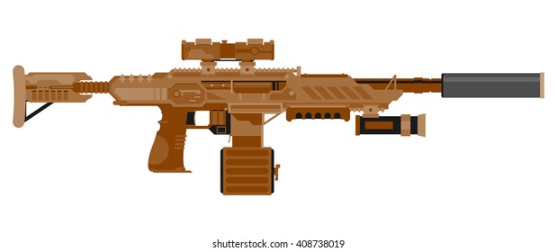 Futuristic Sci-Fi weapon. Vector illustration