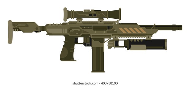 Futuristic Sci-Fi weapon. Vector illustration
