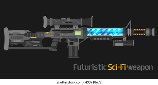 Futuristic Sci-Fi weapon. Vector illustration