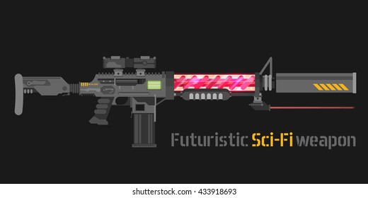 Futuristic Sci-Fi weapon. Vector illustration