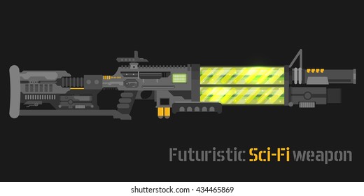 Futuristic Sci-Fi weapon. Vector illustration