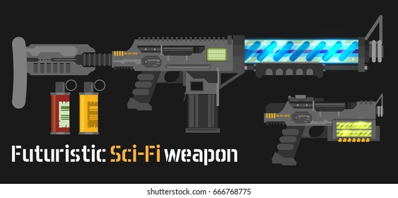 Futuristic Sci-Fi weapon. Vector illustration