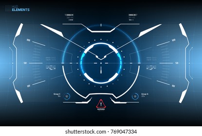 Futuristic Screen HUD Concept. Sci-Fi Technology Design