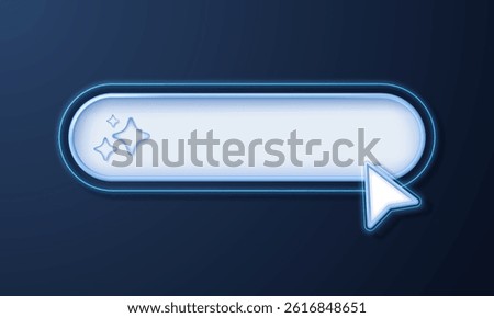 Futuristic search bar for AI generation and machine learning. Vector 3D illustration.
